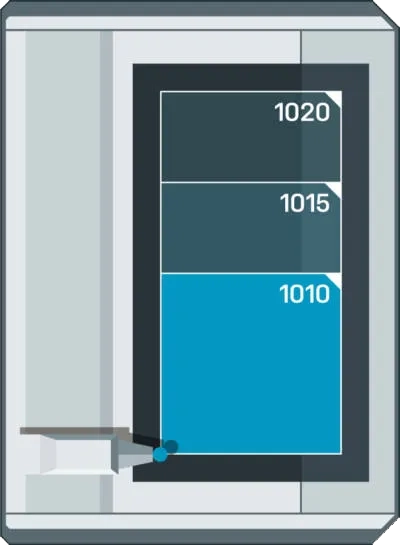 Grafik Von Der Arbeitsflächengröße Der Wasserstrahlschneidmaschine Stm Cube